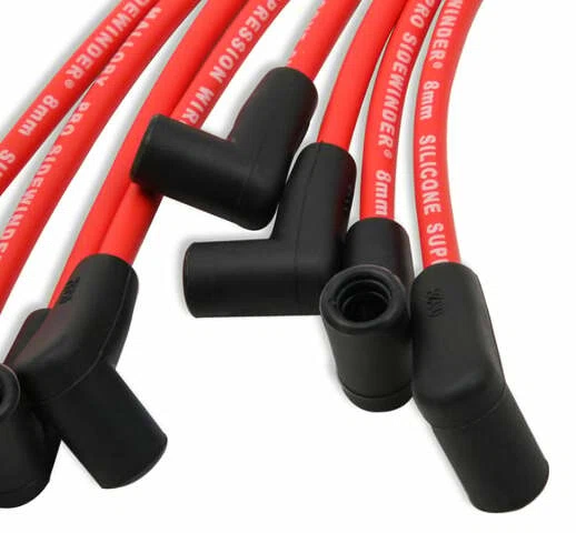 Mallory 604 8mm Red Pro Wire Spark Plug Wire Set Small Block Chevy Skt. Cap Over
